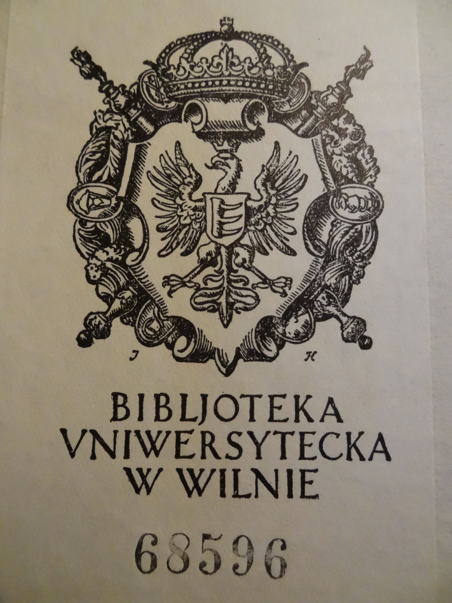 Stamp of the Vilnius University Library (about 1935)